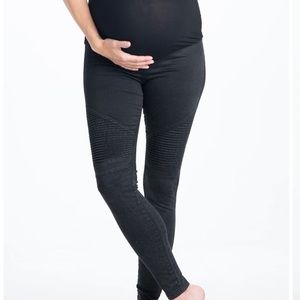 PREGGO LEGGINGS  moto black maternity